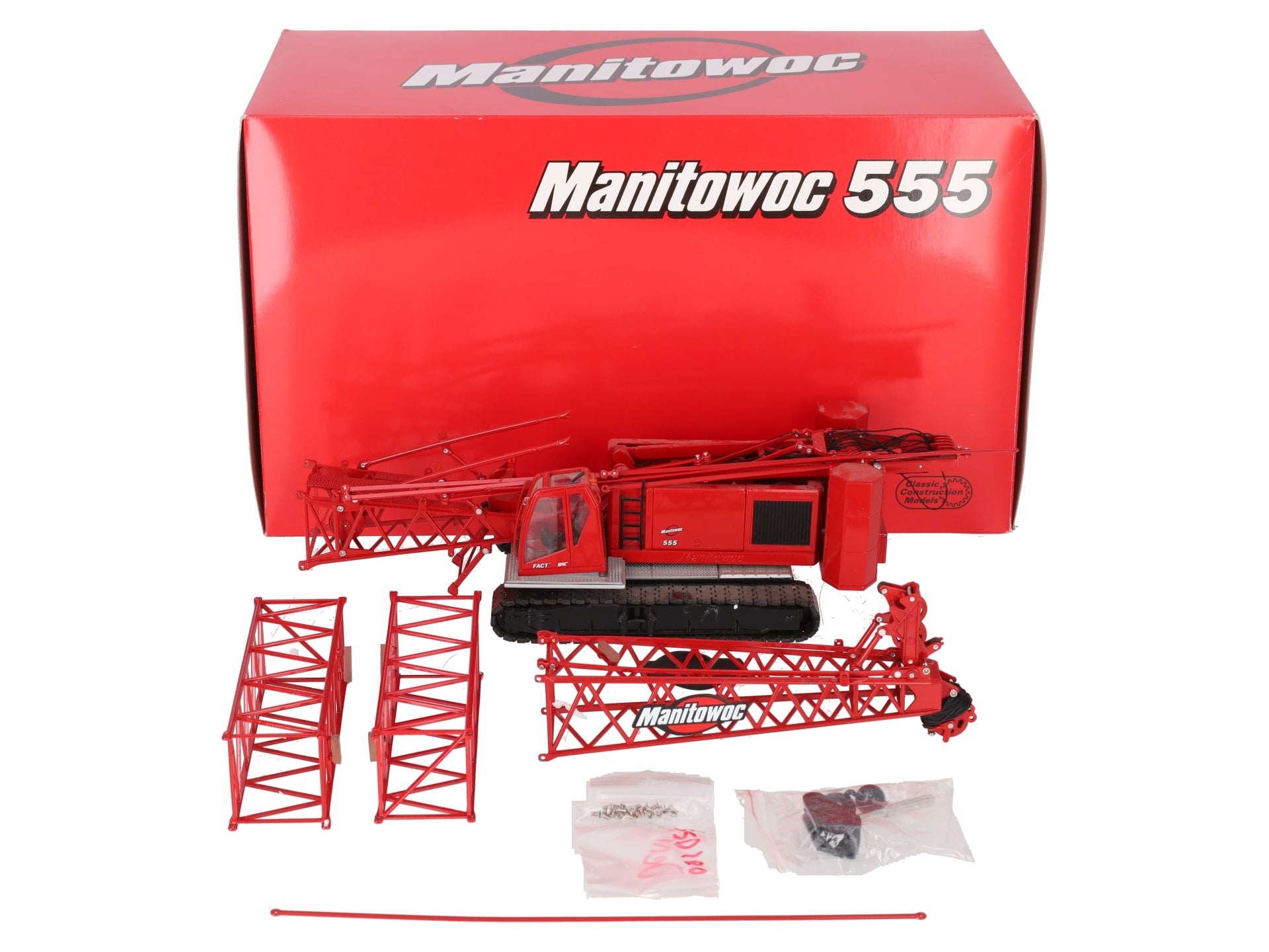 CCM 555 1:50 Red Manitowoc Diecast Crawler Crane EX/Box
