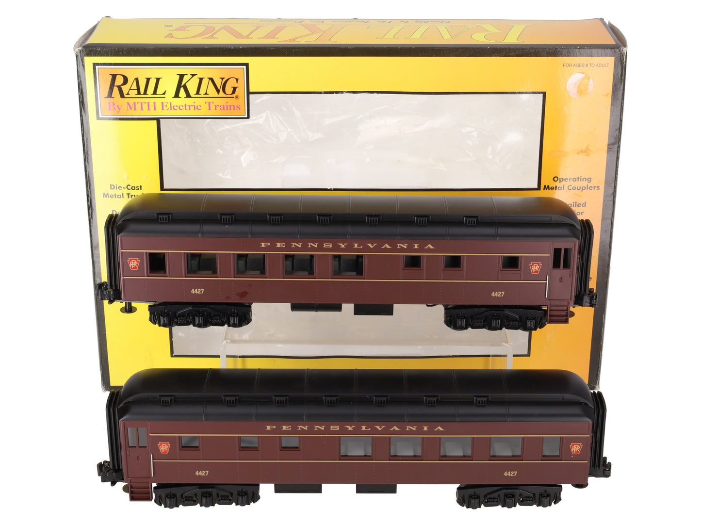 MTH 30-6238 O Pennsylvania RailKing O-27 Madison Combo/Diner Set (Set of 2) EX/Box