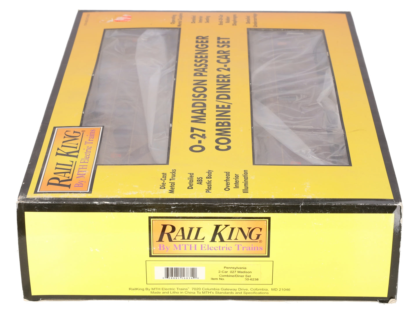 MTH 30-6238 O Pennsylvania RailKing O-27 Madison Combo/Diner Set (Set of 2) EX/Box