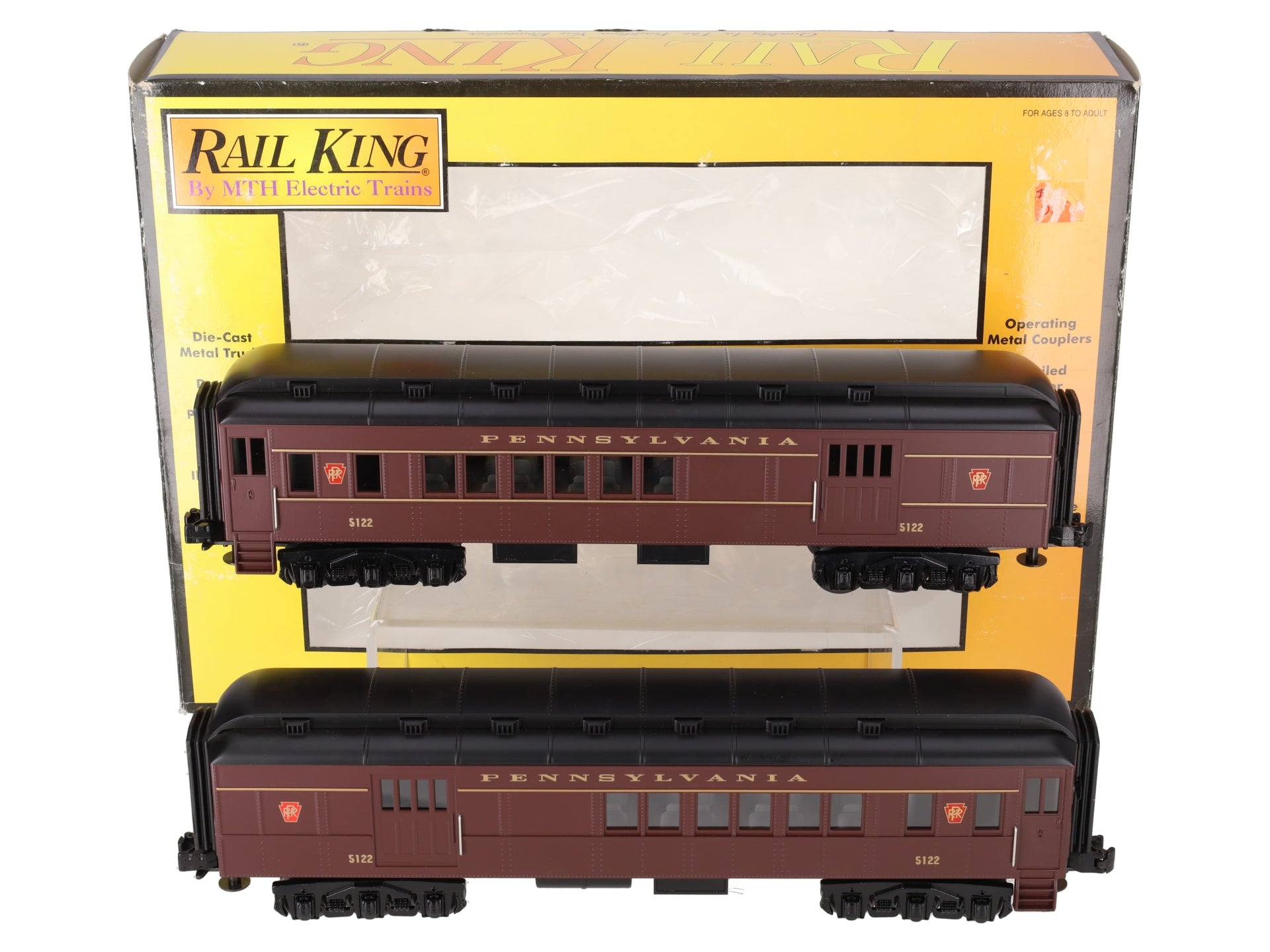 MTH 30-6238 O Pennsylvania RailKing O-27 Madison Combo/Diner Set (Set of 2) EX/Box