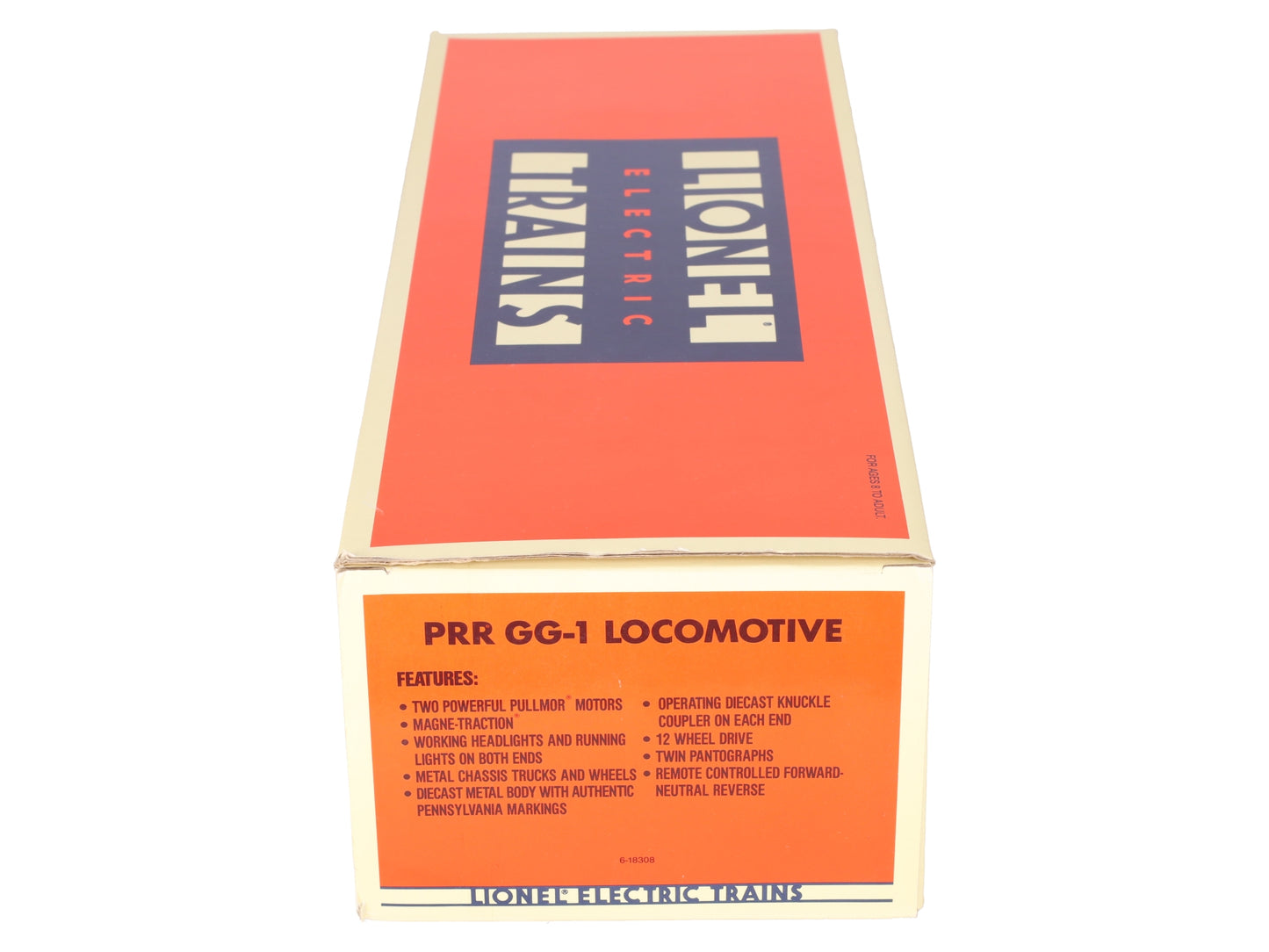 Lionel 6-18308 O Gauge Pennsylvania Silver GG-1 Electric Locomotive #4866 EX/Box