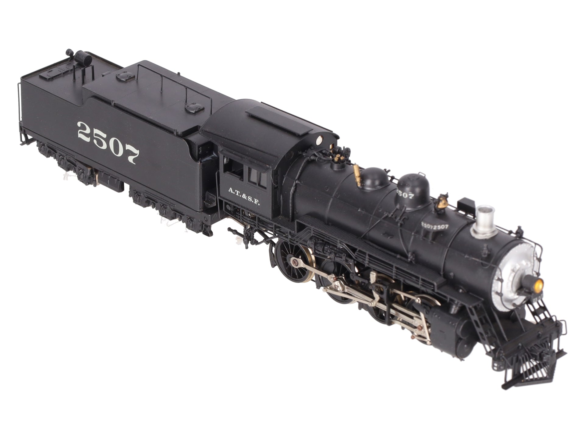 Hallmark HO Scale BRASS ATSF Class 2507 2-8-0 Steam Locomotive & Tender-Painted/Box