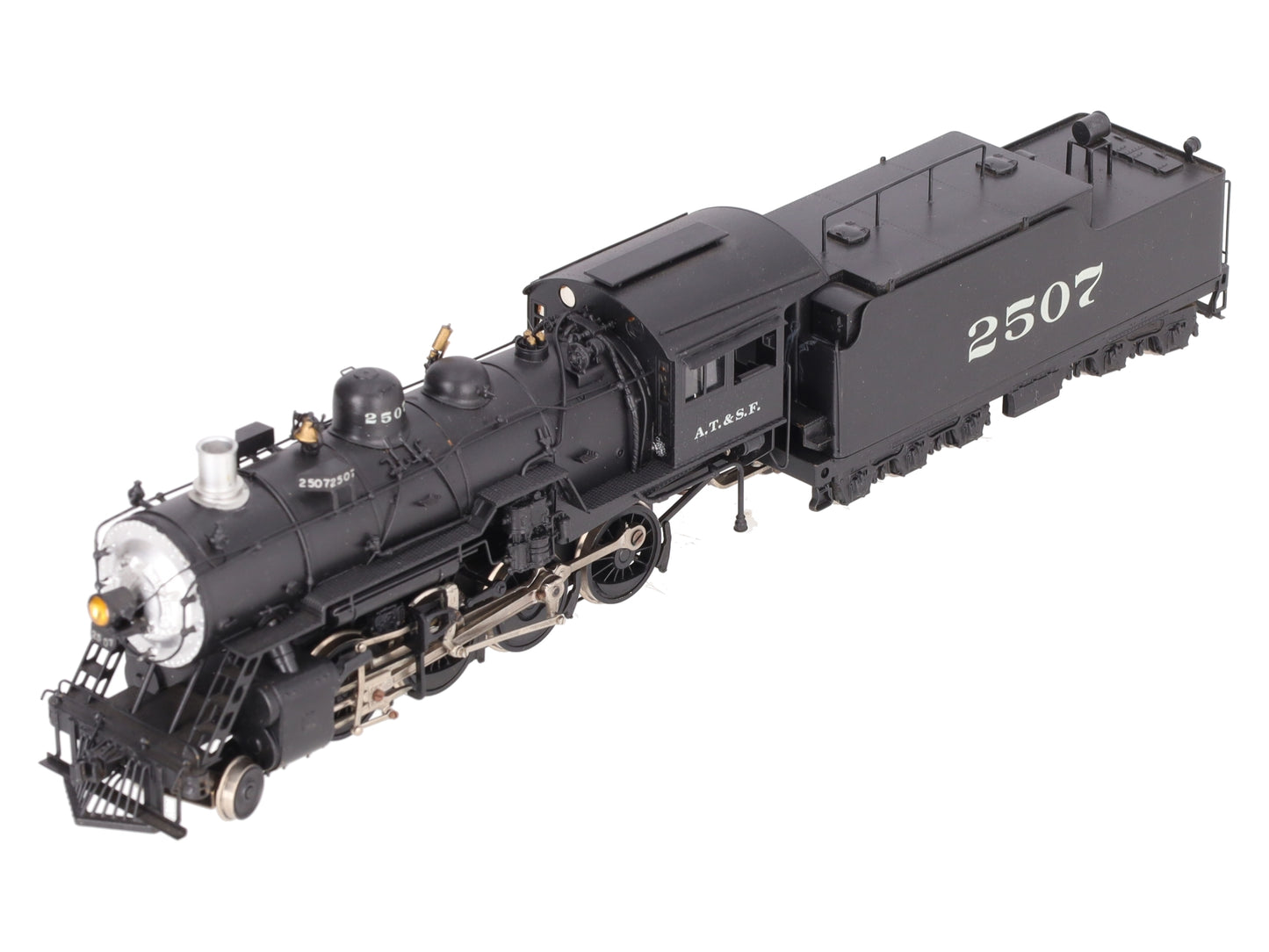 Hallmark HO Scale BRASS ATSF Class 2507 2-8-0 Steam Locomotive & Tender-Painted/Box