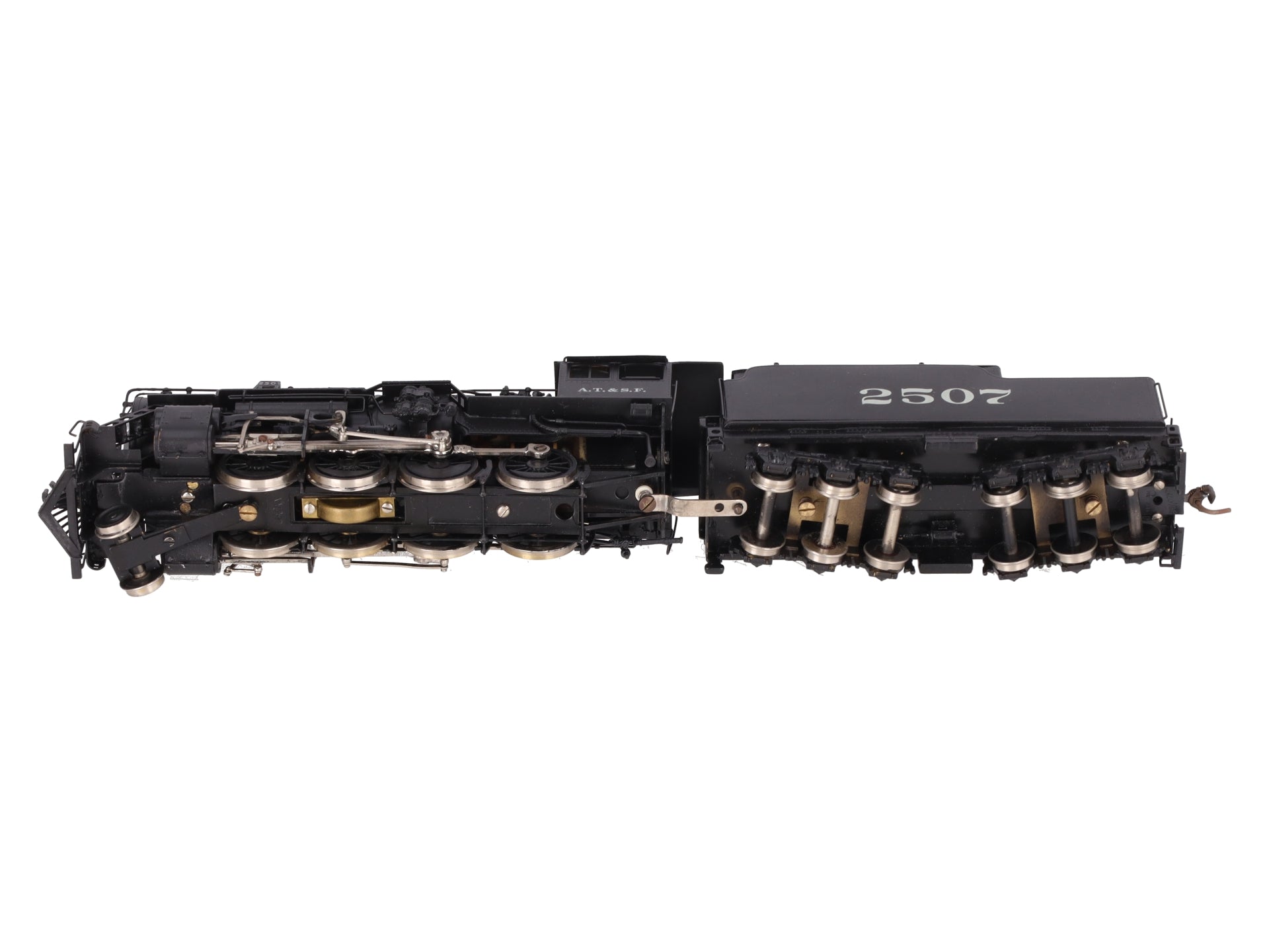 Hallmark HO Scale BRASS ATSF Class 2507 2-8-0 Steam Locomotive & Tender-Painted/Box