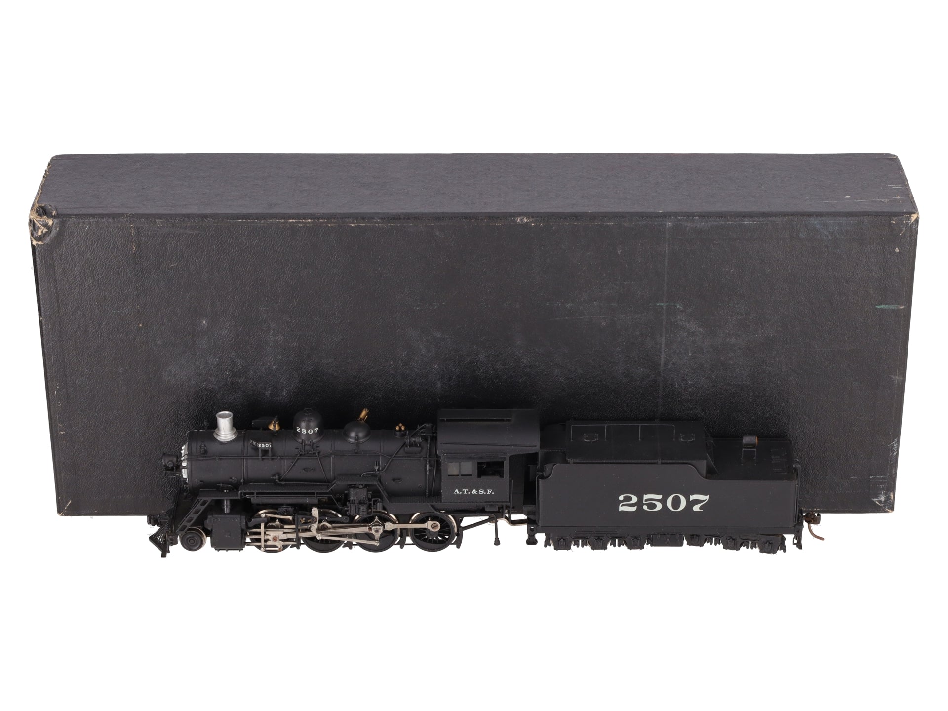 Hallmark HO Scale BRASS ATSF Class 2507 2-8-0 Steam Locomotive & Tender-Painted/Box