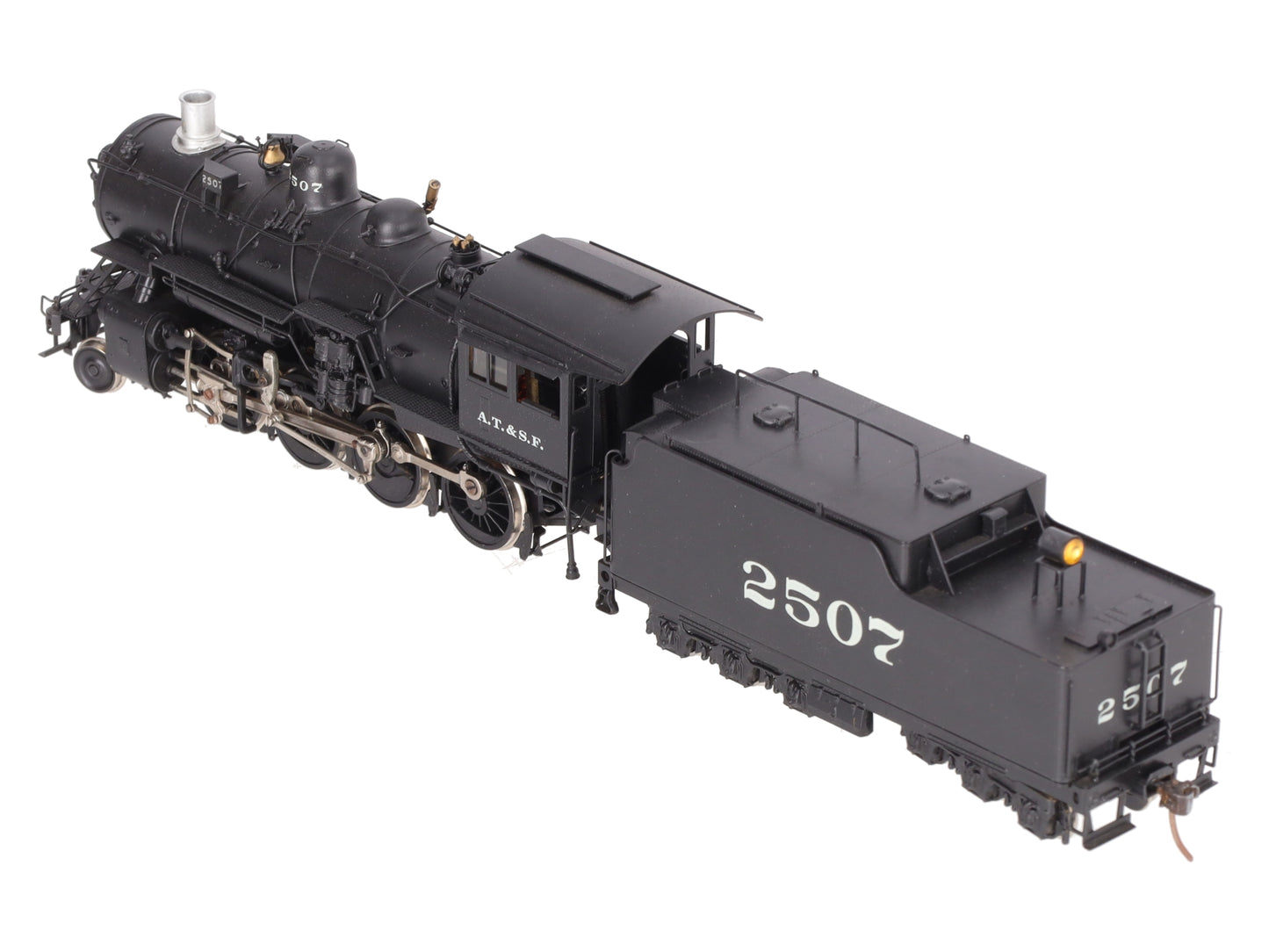 Hallmark HO Scale BRASS ATSF Class 2507 2-8-0 Steam Locomotive & Tender-Painted/Box