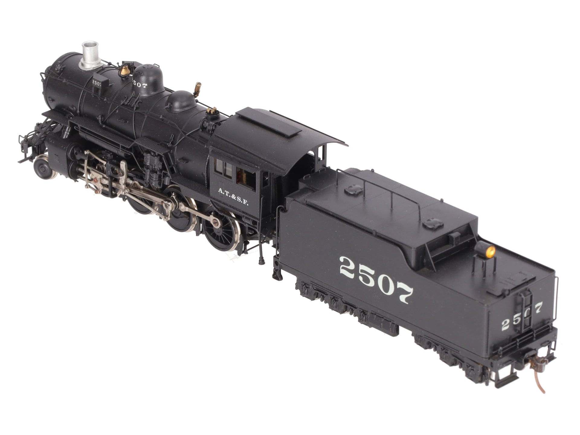Hallmark HO Scale BRASS ATSF Class 2507 2-8-0 Steam Locomotive & Tender-Painted/Box