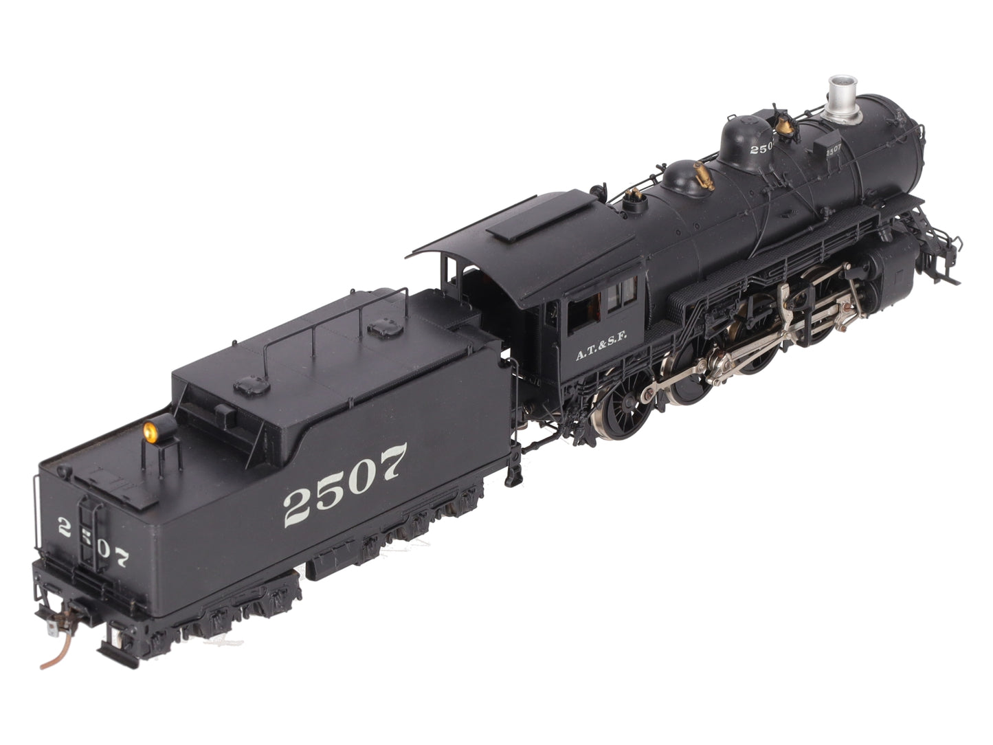 Hallmark HO Scale BRASS ATSF Class 2507 2-8-0 Steam Locomotive & Tender-Painted/Box