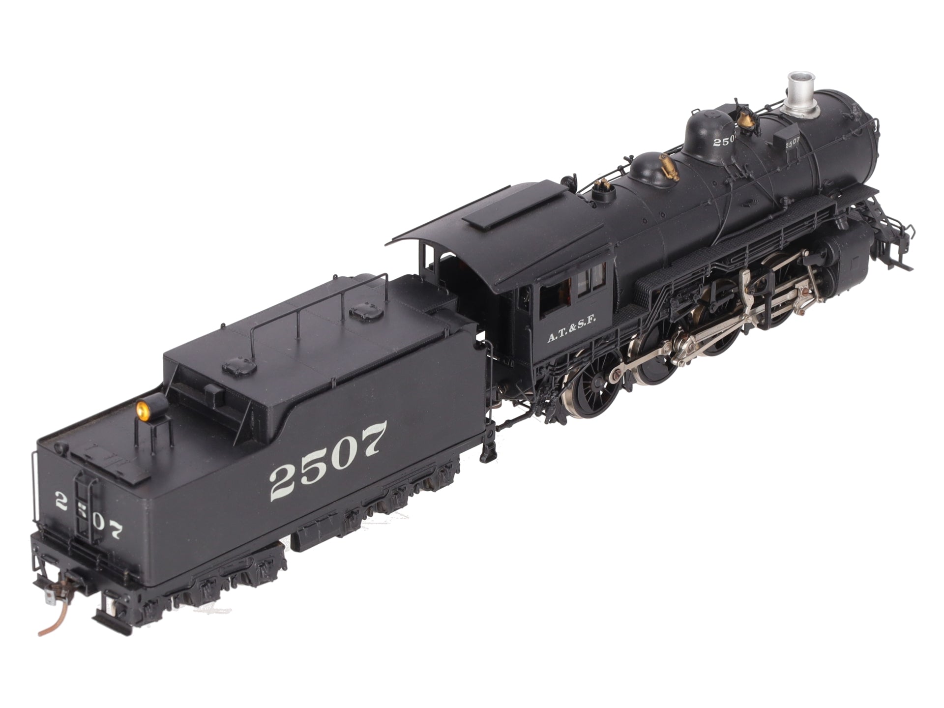 Hallmark HO Scale BRASS ATSF Class 2507 2-8-0 Steam Locomotive & Tender-Painted/Box