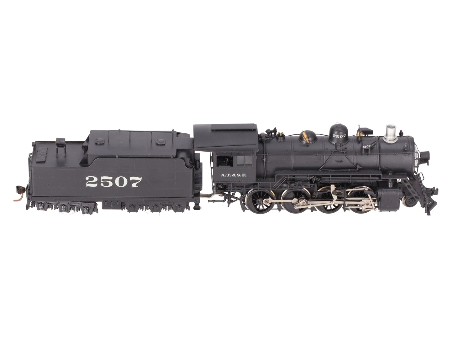 Hallmark HO Scale BRASS ATSF Class 2507 2-8-0 Steam Locomotive & Tender-Painted/Box
