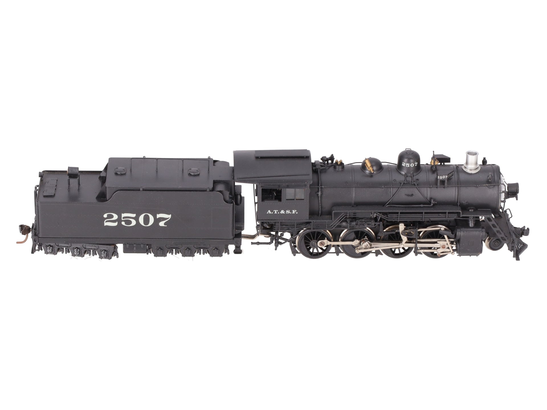 Hallmark HO Scale BRASS ATSF Class 2507 2-8-0 Steam Locomotive & Tender-Painted/Box