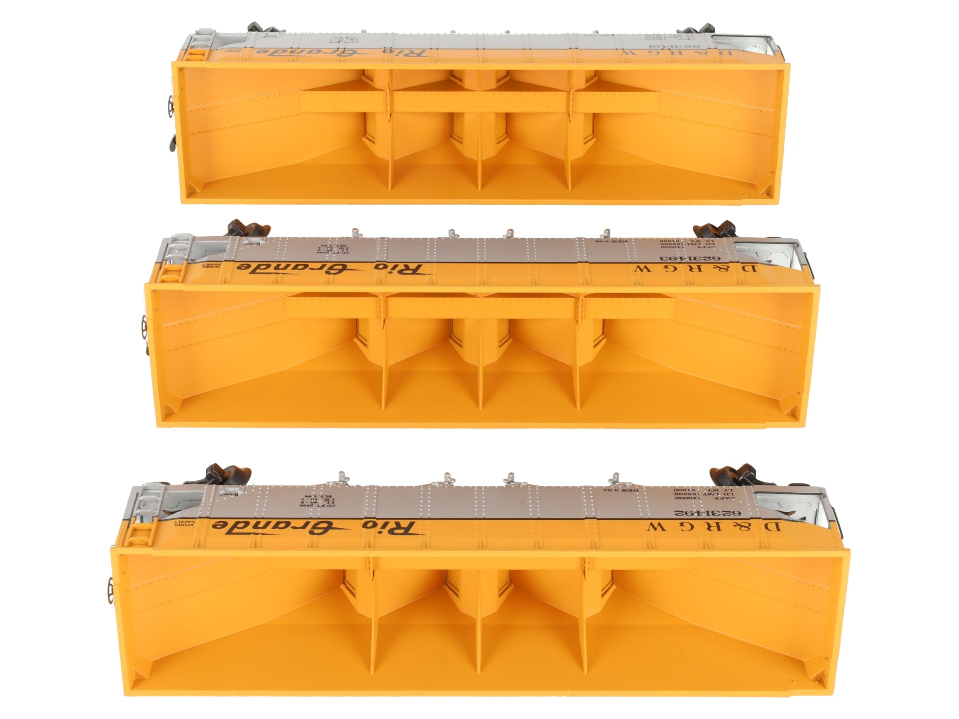 K-Line K623-1491A Rio Grande 4-Bay Diecast Hopper (Pack of 3) LN/Box