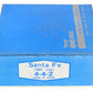 NJ International ST-209 BRASS HO AT&SF 4-4-2 Steam Locomotive & Tender #1487/Box