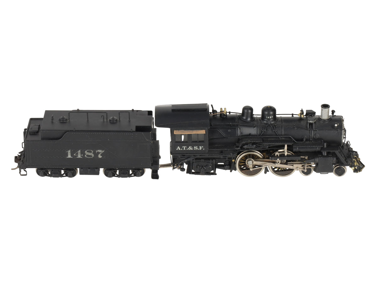 NJ International ST-209 BRASS HO AT&SF 4-4-2 Steam Locomotive & Tender #1487/Box