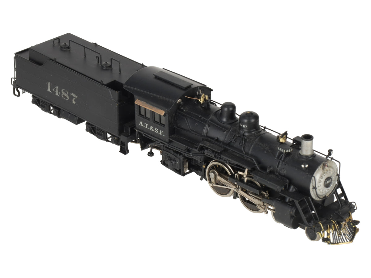 NJ International ST-209 BRASS HO AT&SF 4-4-2 Steam Locomotive & Tender #1487/Box