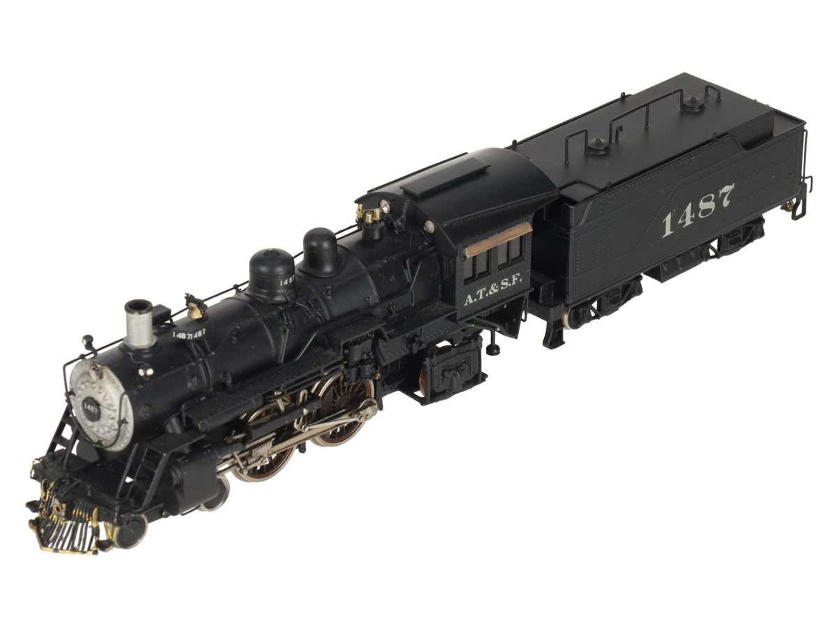NJ International ST-209 BRASS HO AT&SF 4-4-2 Steam Locomotive & Tender #1487/Box