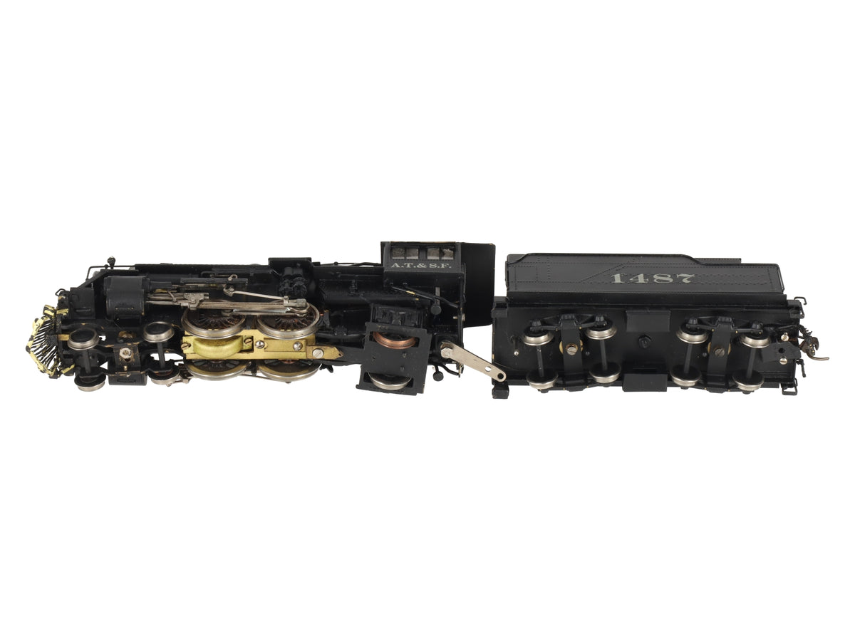 NJ International ST-209 BRASS HO AT&SF 4-4-2 Steam Locomotive & Tender #1487/Box