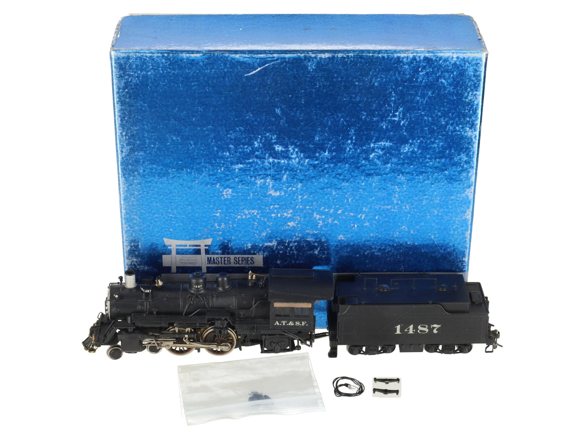NJ International ST-209 BRASS HO AT&SF 4-4-2 Steam Locomotive & Tender #1487/Box