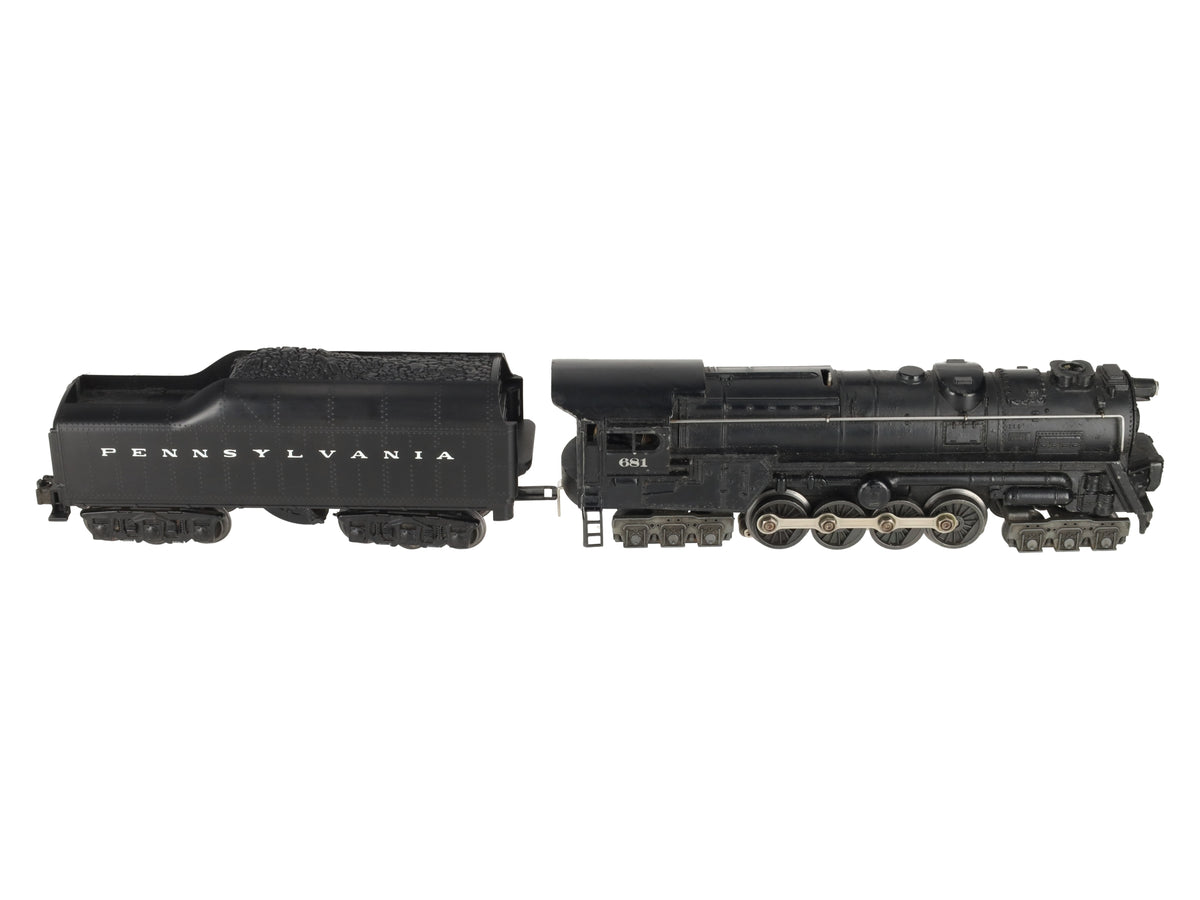 Lionel 681 Vintage O 6-8-6 Diecast S2 Steam Turbine Loco w/2671W Tender VG