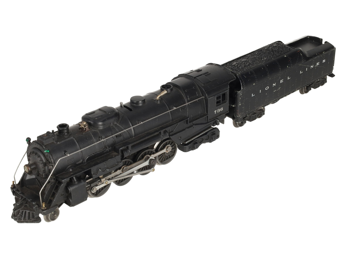 Lionel 736 Vintage O 2-8-4 Lionel Lines Diecast Steam Locomotive w/ 2046W Tender VG/Box