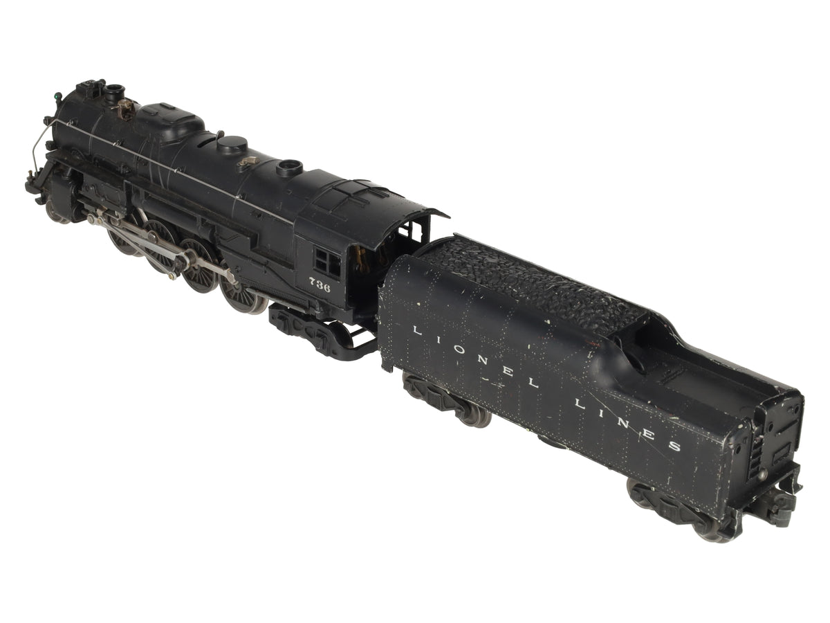 Lionel 736 Vintage O 2-8-4 Lionel Lines Diecast Steam Locomotive w/ 2046W Tender VG/Box