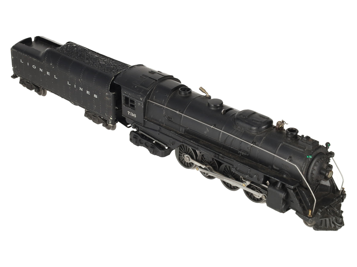 Lionel 736 Vintage O 2-8-4 Lionel Lines Diecast Steam Locomotive w/ 2046W Tender VG/Box