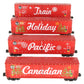 MTH 30-70111 O Canadian Pacific 50' Double-Door Holiday Light Boxcars (Set of 4) LN/Box