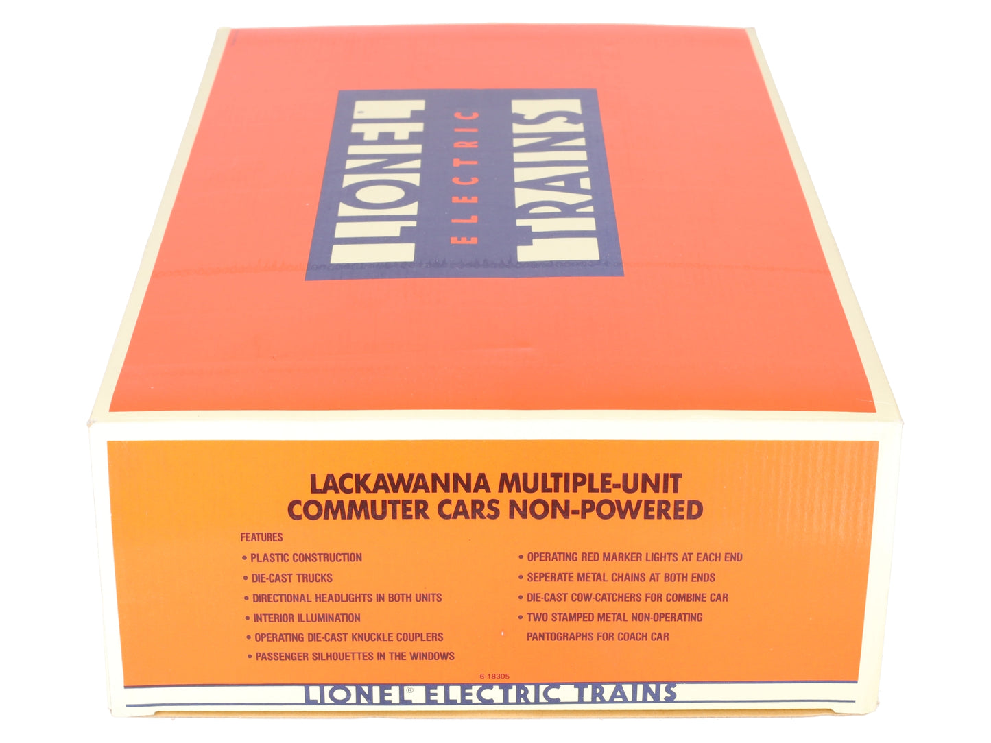 Lionel 6-18305 O Gauge Lackawanna Non-Powered Multiple-Unit Commuter (2 Car Set) EX/Box