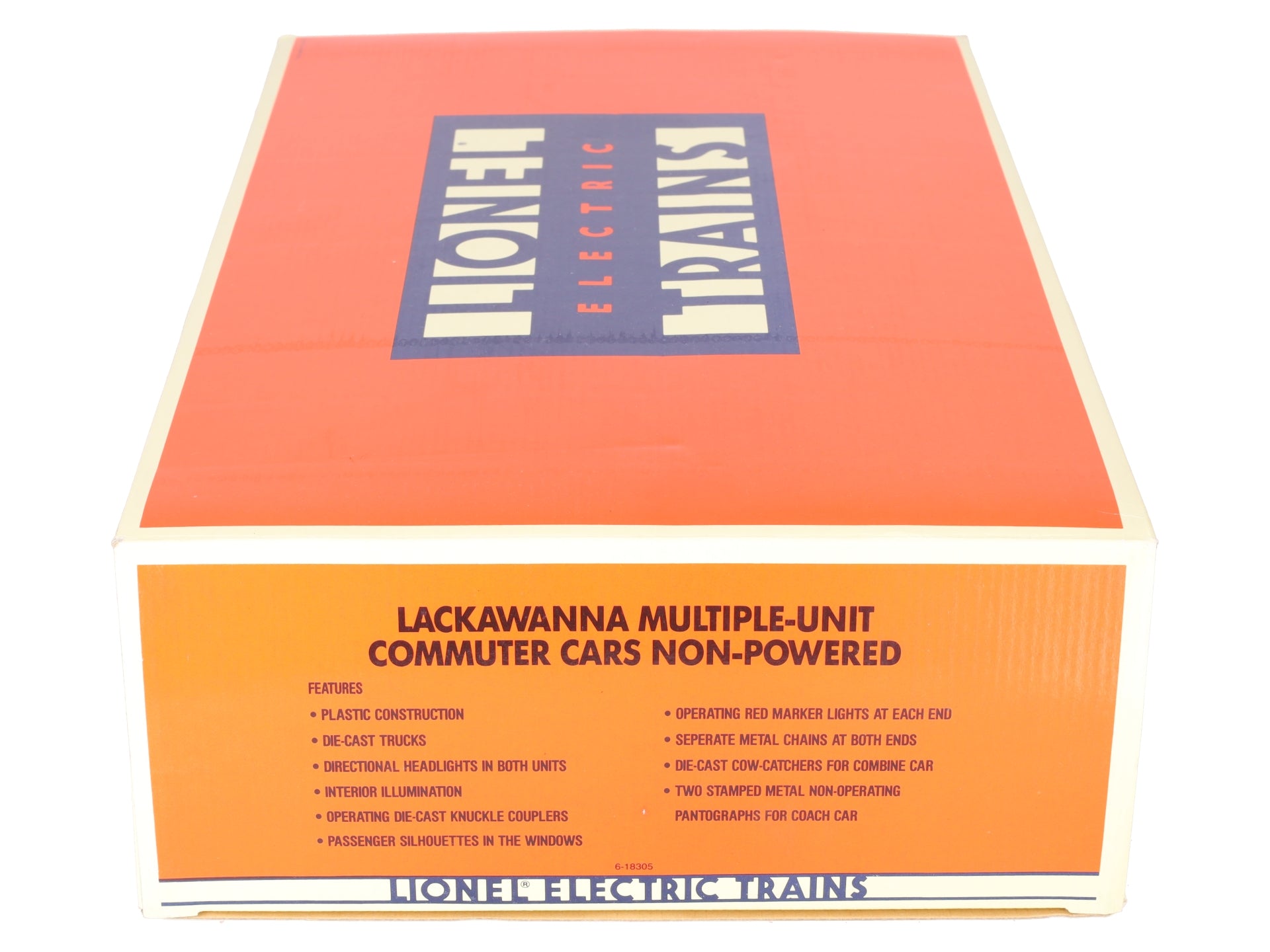 Lionel 6-18305 O Gauge Lackawanna Non-Powered Multiple-Unit Commuter (2 Car Set) EX/Box