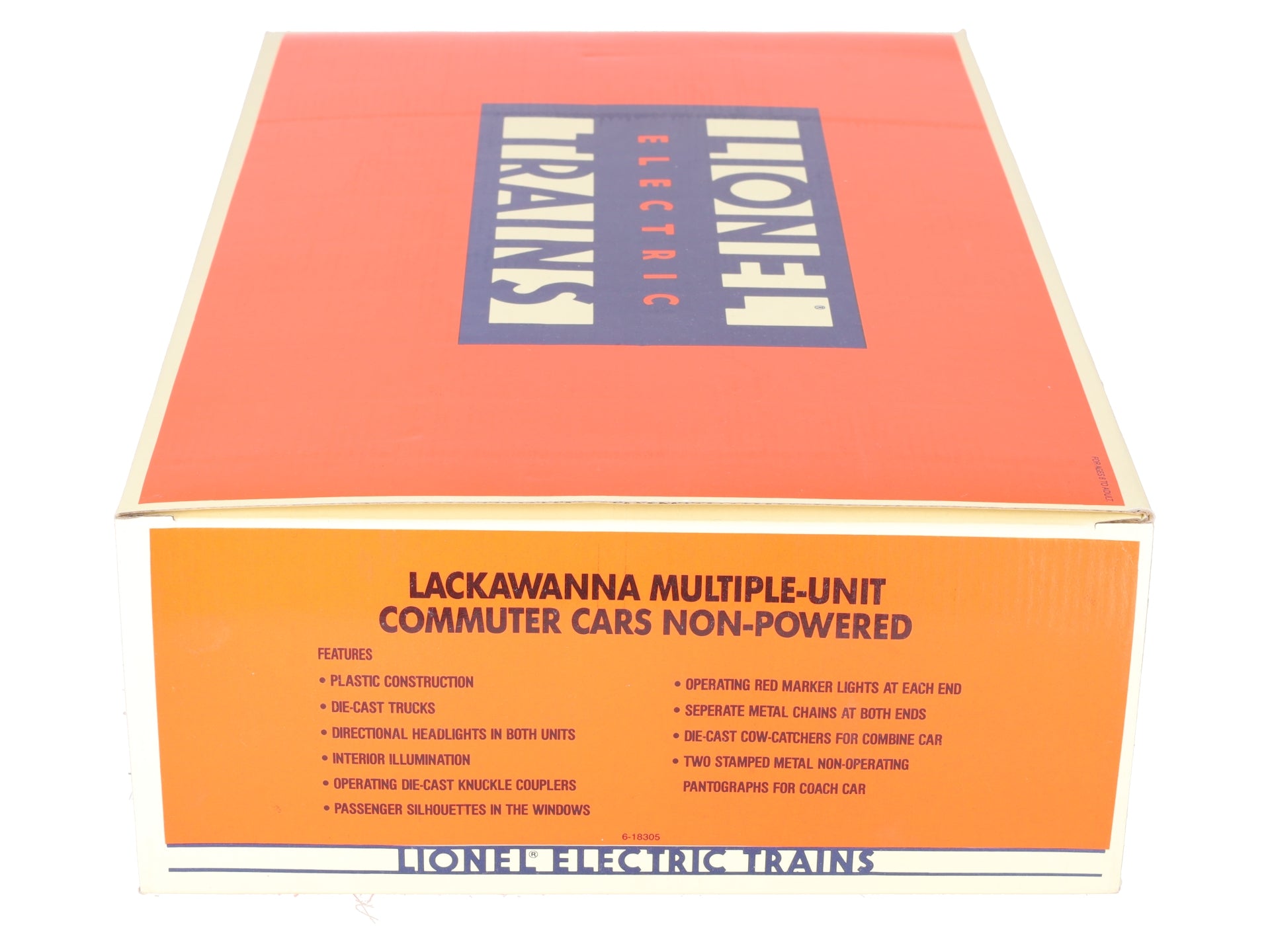 Lionel 6-18305 O Gauge Lackawanna Non-Powered Multiple-Unit Commuter (2 Car Set) EX/Box
