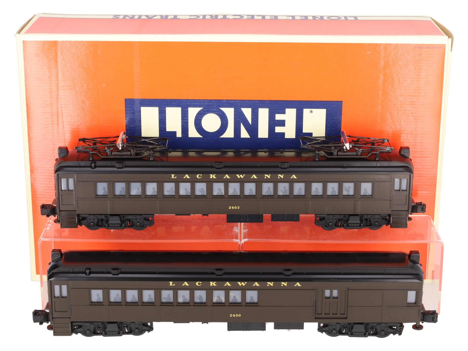 Lionel 6-18305 O Gauge Lackawanna Non-Powered Multiple-Unit Commuter (2 Car Set) EX/Box