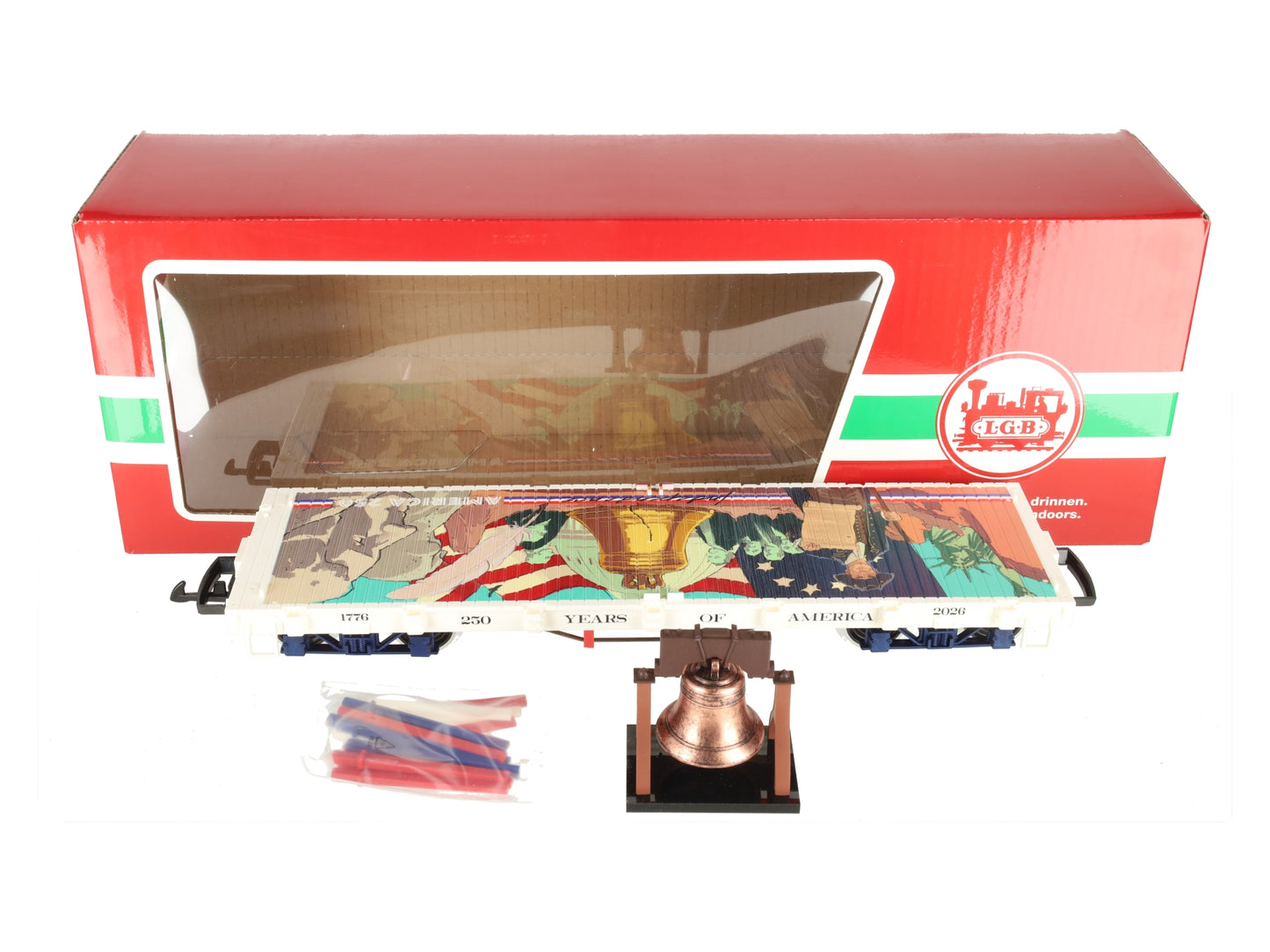 LGB 40598 G 250 Years of America Flat Car w/Metal Wheels
