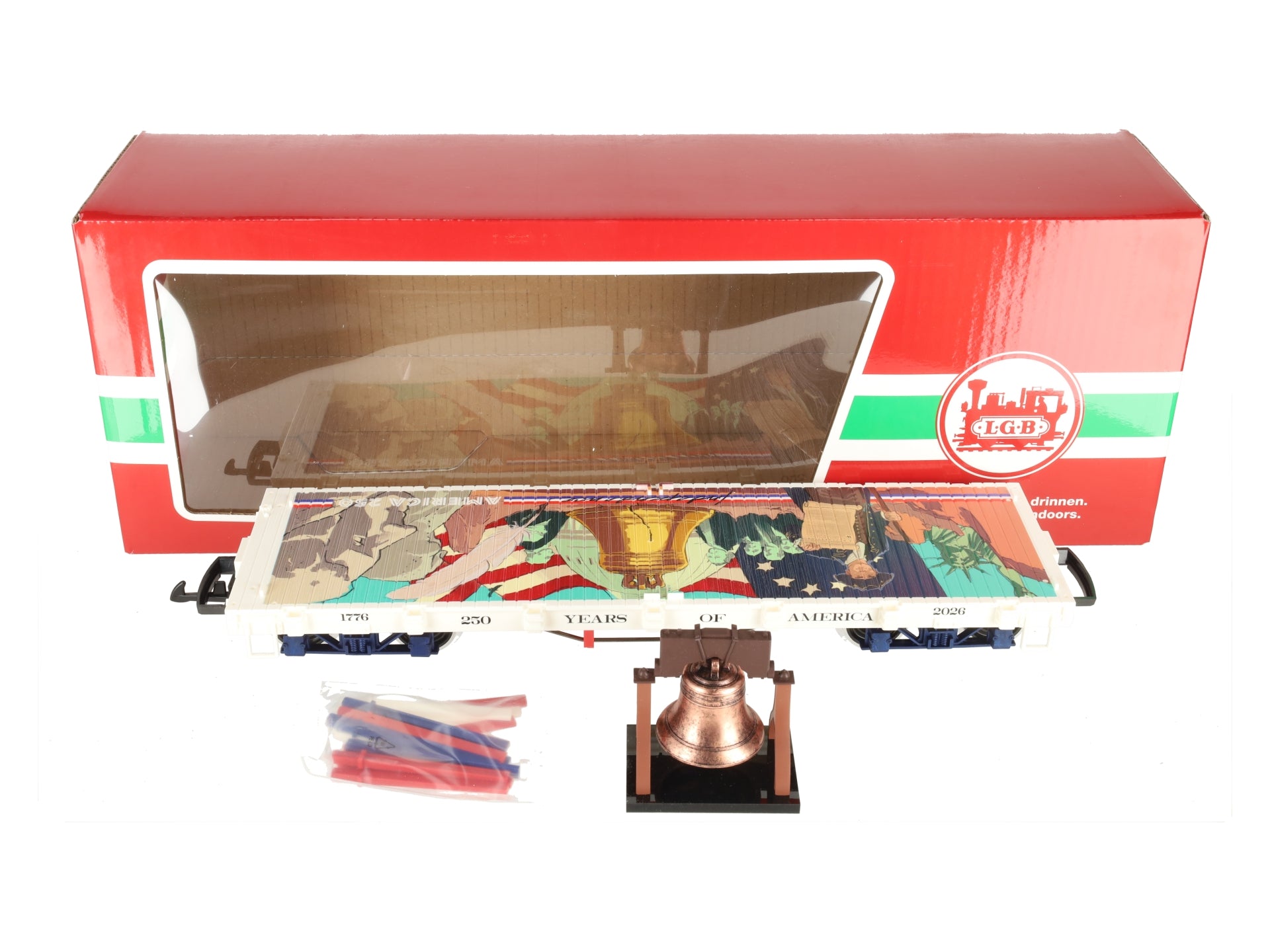 LGB 40598 G 250 Years of America Flat Car w/Metal Wheels