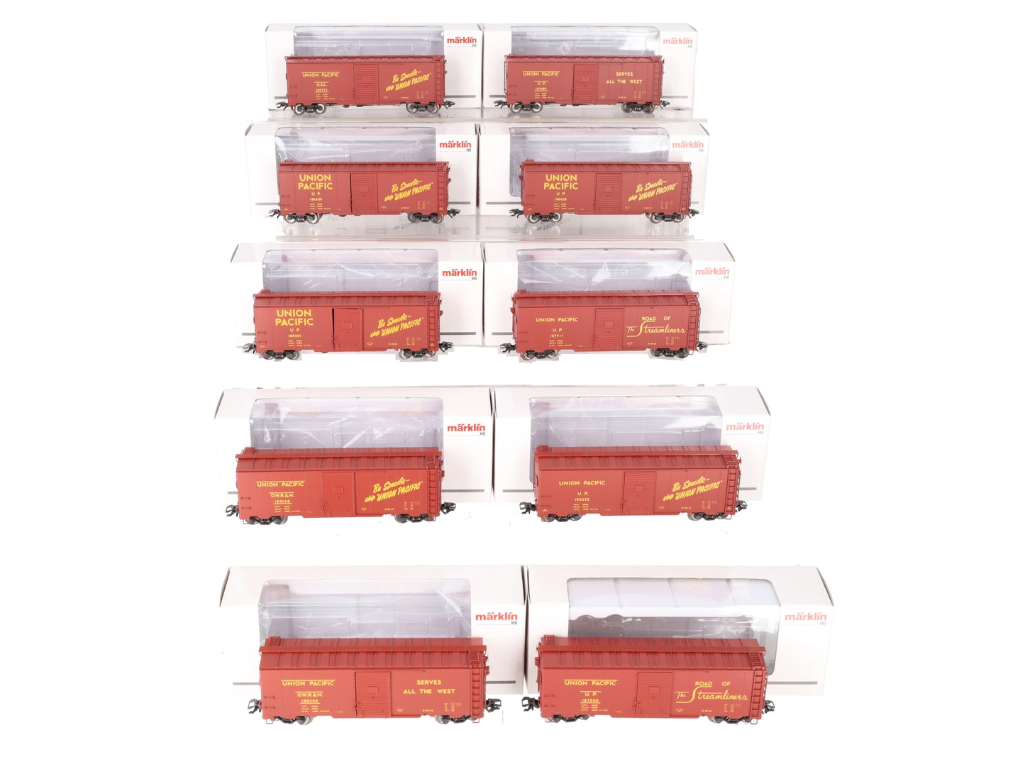 Marklin 45646 HO Union Pacific Boxcars (Set of 10) LN/Box