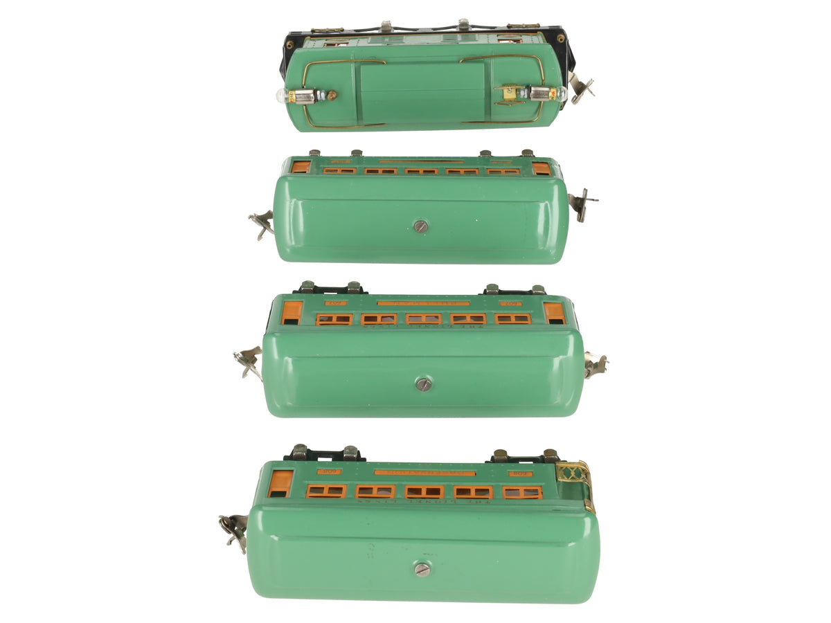 Lionel 253 Vintage O Prewar Electric Locomotive 4-Car Passenger Set #607/#608