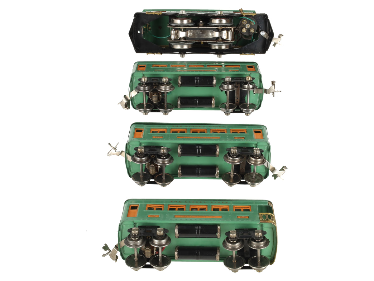 Lionel 253 Vintage O Prewar Electric Locomotive 4-Car Passenger Set #607/#608