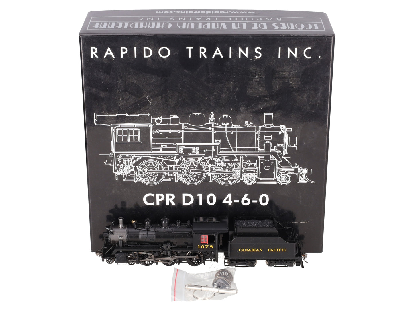 Rapido Trains 602507 HO CPR D10k Class Steam Locomotive w/ DCC & Sound #1078