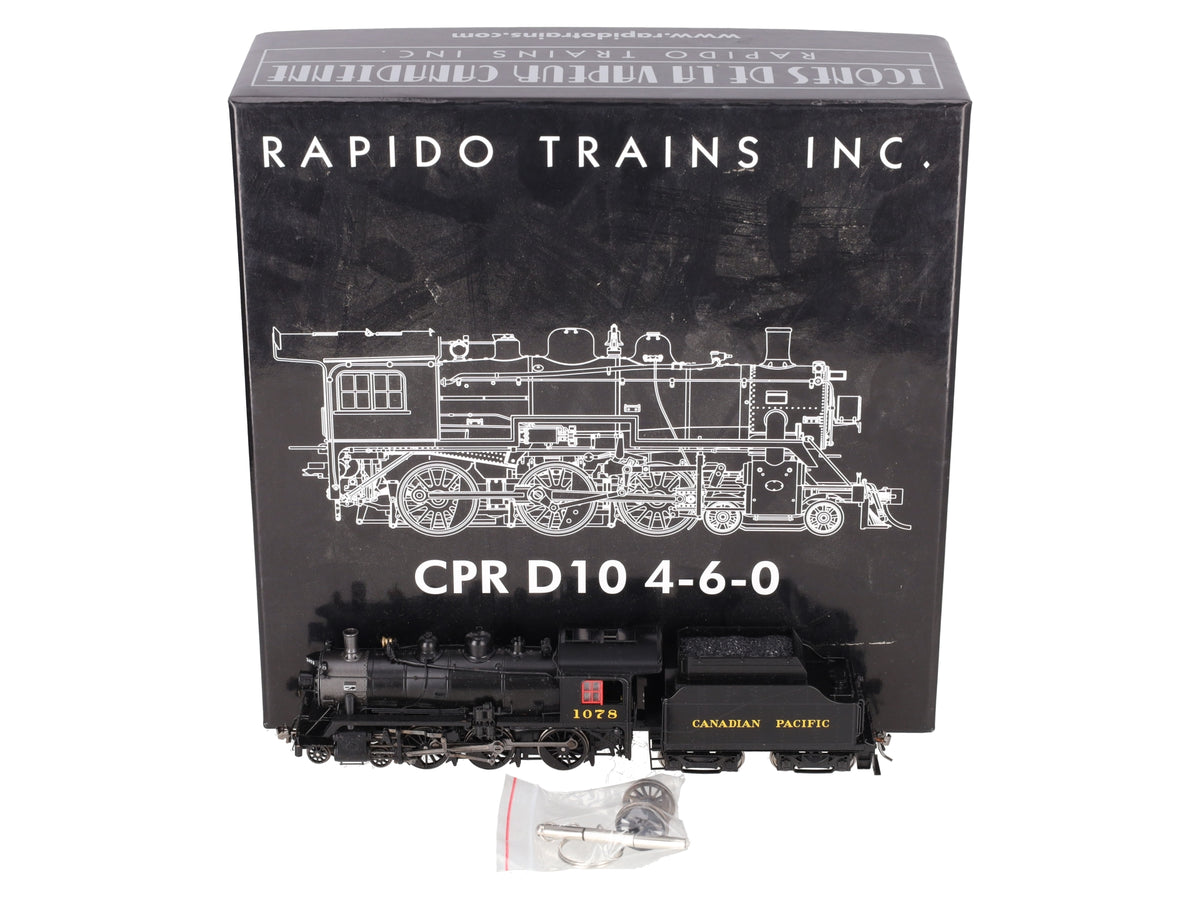 Rapido Trains 602507 HO CPR D10k Class Steam Locomotive w/ DCC & Sound #1078