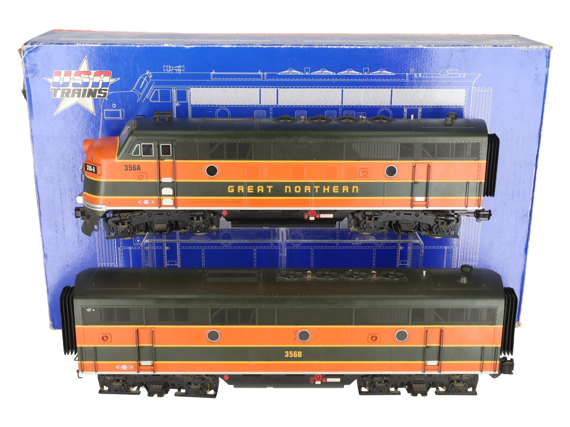 USA Trains 22262 Great Northern F-3 AB Unit Powered Diesel Locomotives EX/Box