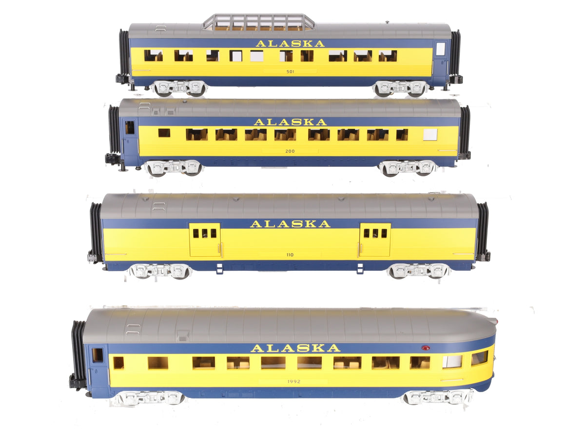 MTH 30-67009 O Alaska RailKing 60' Streamlined ABS Passenger Set (Set of 4) LN/Box