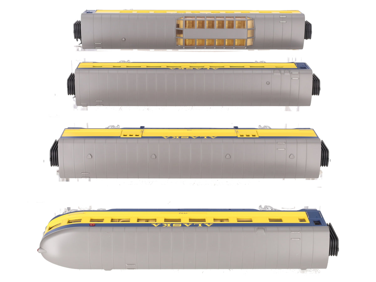 MTH 30-67009 O Alaska RailKing 60' Streamlined ABS Passenger Set (Set of 4) LN/Box