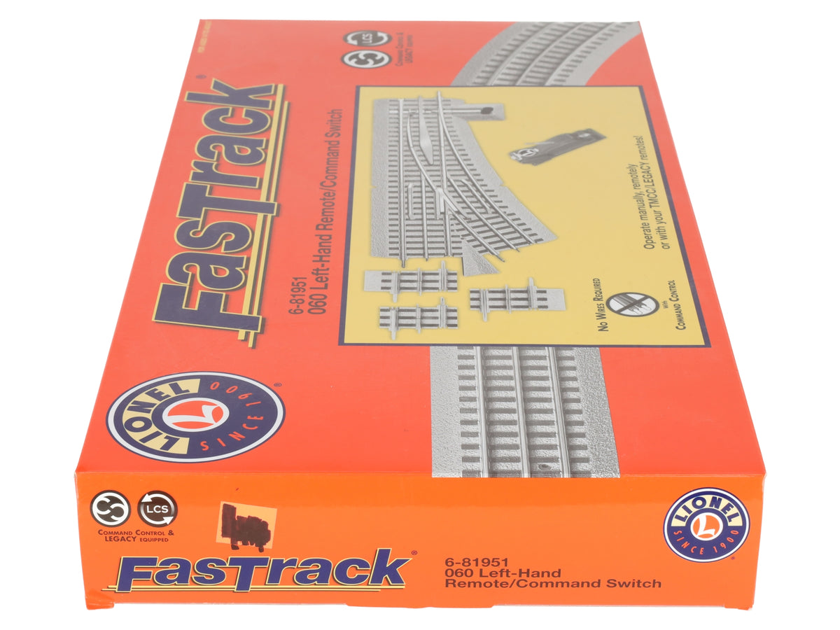 Lionel 6-81951 O O60 FastRack Remote Left Hand Switch Turnout EX/Box