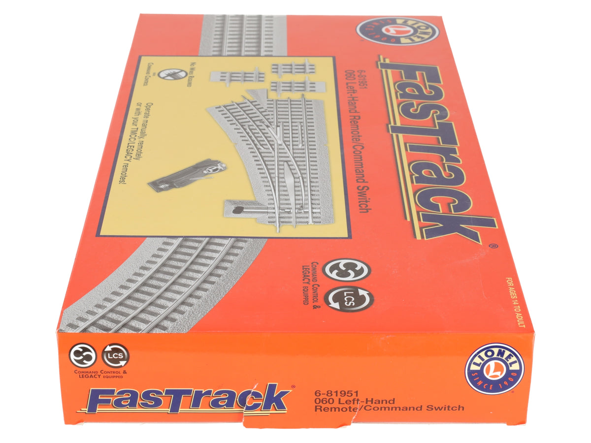 Lionel 6-81951 O O60 FastRack Remote Left Hand Switch Turnout EX/Box