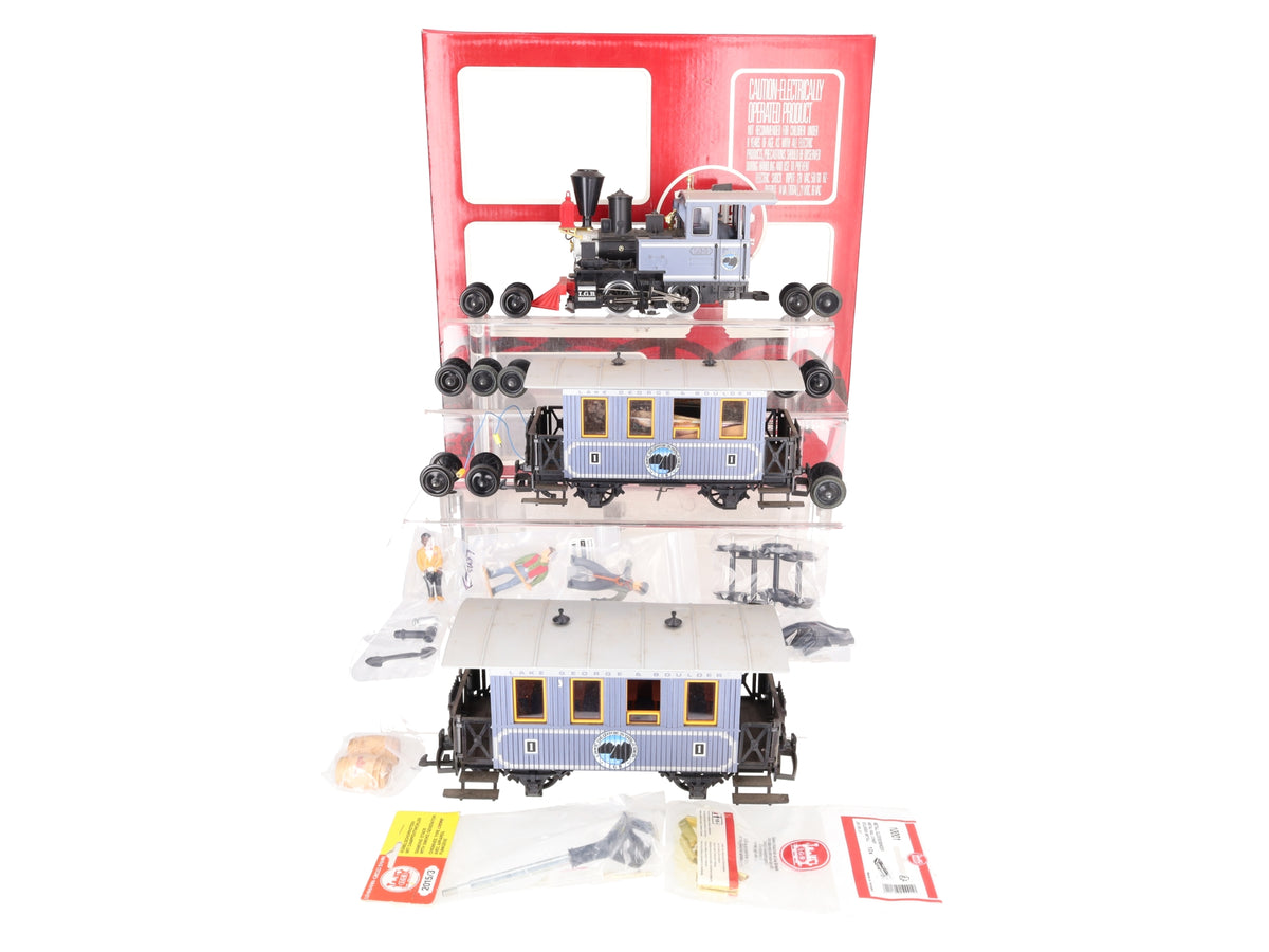 LGB 22301 G Scale Lake George & Boulder Steam Locomotive Train Set VG/Box