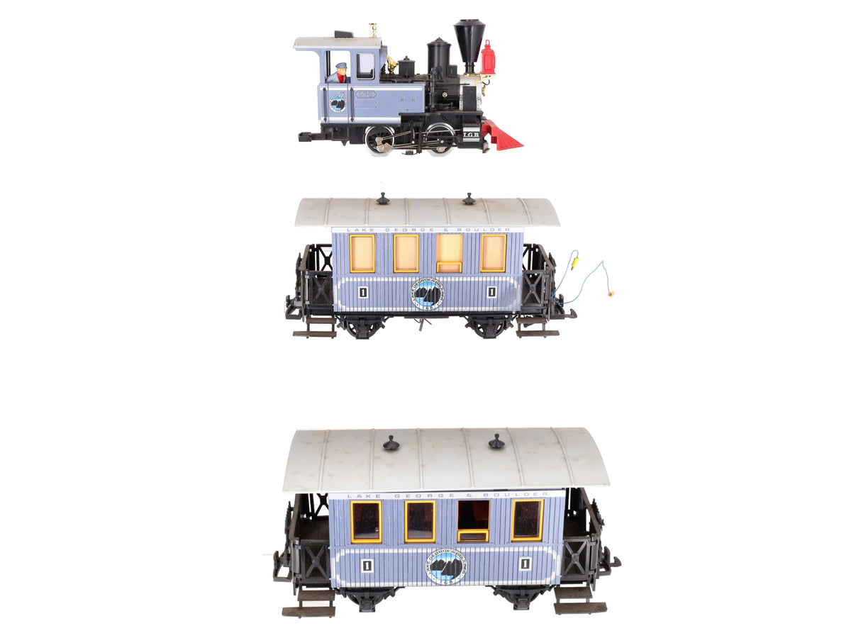 LGB 22301 G Scale Lake George & Boulder Steam Locomotive Train Set VG/Box