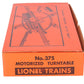 Lionel 375 Vintage O Motorized Turntable EX/Box