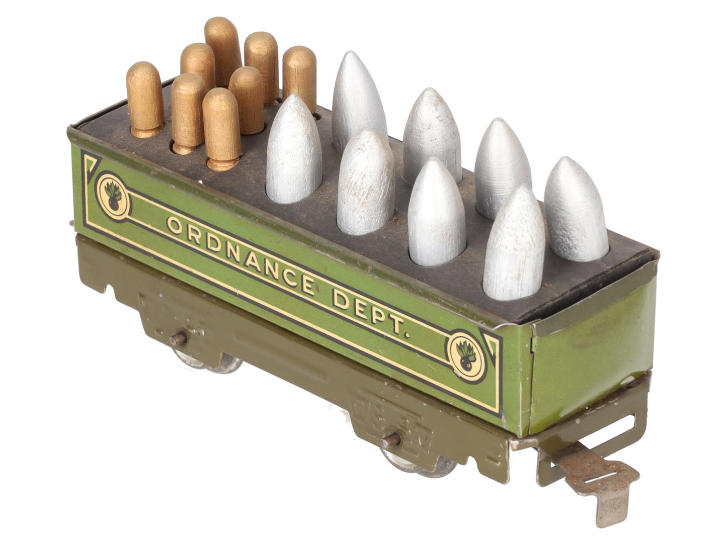 Marx 2552M Vintage O Gauge "Ordnance Dept" Gondola w/ Shell Load VG