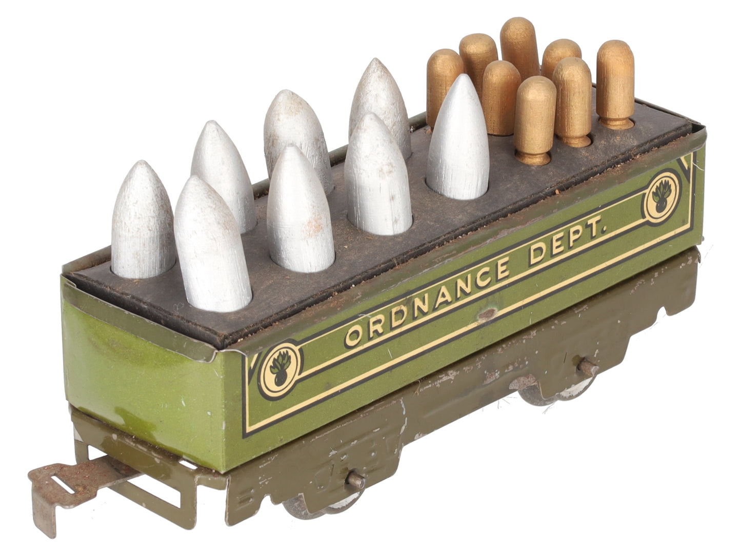 Marx 2552M Vintage O Gauge "Ordnance Dept" Gondola w/ Shell Load VG