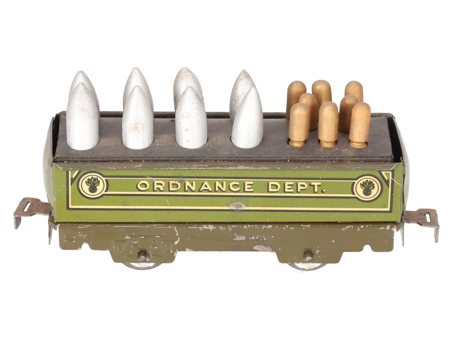 Marx 2552M Vintage O Gauge "Ordnance Dept" Gondola w/ Shell Load VG