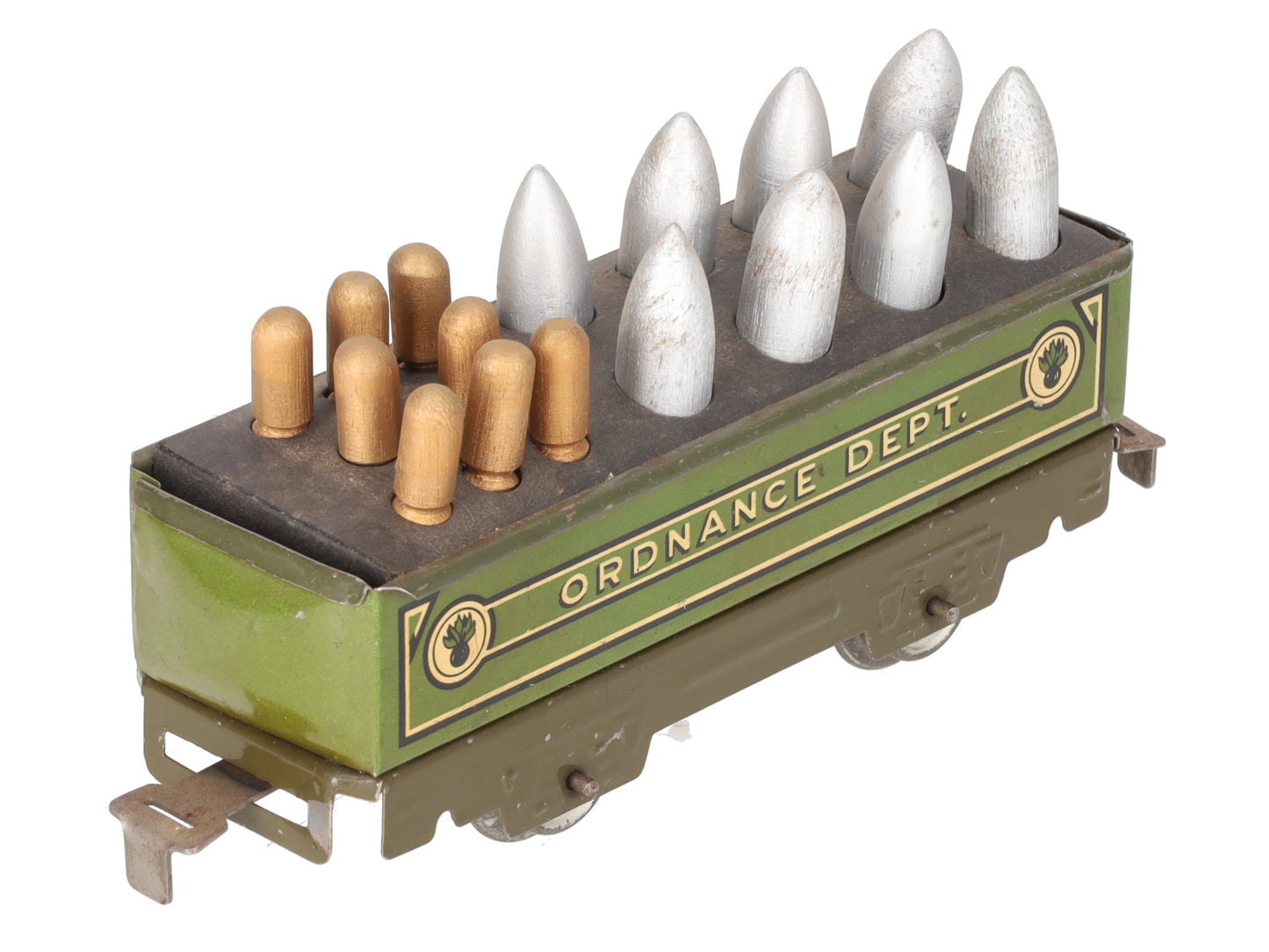 Marx 2552M Vintage O Gauge "Ordnance Dept" Gondola w/ Shell Load VG